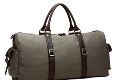Mens Waxed Canvas Leather Large Weekender Bags Canvas Travel Bag for Men - iwalletsmen