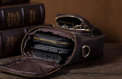 Vintage Leather Belt Pouch for Men Waist Bags BELT BAGs Shoulder Bags For Men - iwalletsmen