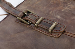Cool Coffee Leather Mens Briefcase Work Bag Laptop Bag Business Bag for Men - iwalletsmen