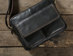 Handmade Leather Mens Cool Shoulder Bag Messenger Bag Chest Bag Bike Bag Cycling Bag for men