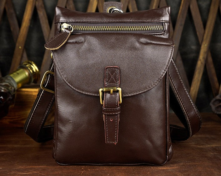 Cool Mens Leather Side Bag Belt Pouch Holster Belt Case Pack Waist Pouch for Men - iwalletsmen