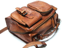 Vintage Brown Leather Mens Messenger Bag Handbag Shoulder Bag for men - iwalletsmen