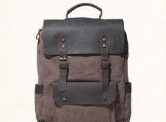 Cool Gray Canvas Travel Backpack Mens Canvas Backpack Canvas School Bag for Men - iwalletsmen