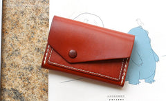 Leather Mens Card Wallet Front Pocket Wallet Small Slim Wallet Change Wallet for Men - iwalletsmen