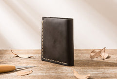 Cool Handmade Leather Mens Small Wallets Bifold Vintage billfold Wallet for Men - iwalletsmen