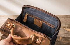 Cool Leather Brown Small Mens Messenger Bag Vintage Shoulder Bag  for Men - iwalletsmen