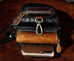 Mens Small Leather Belt Pouch Holster Belt Case Cell Phone Waist Pouch for Men - iwalletsmen