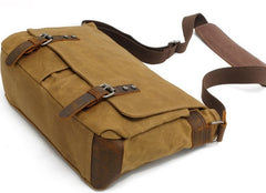 Mens Waxed Canvas Side Bag Canvas Courier Bag Shoulder Bag for Men - iwalletsmen