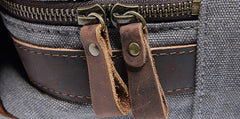 Cool Canvas Leather Mens Laptop Backpack Canvas Travel Backpack Canvas School Backpack for Men - iwalletsmen
