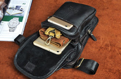 Cool Leather Drop Leg Bag Belt Pouches Mens Waist Bag Shoulder Bag for Men - iwalletsmen