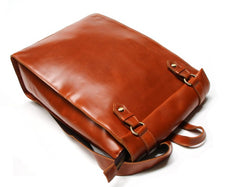 Brown Leather Mens Backpack Travel Backpacks Laptop Backpack for men - iwalletsmen