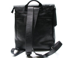 Cool Black Mens Leather Backpack Travel Backpacks Laptop Backpack for men - iwalletsmen