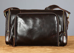 Genuine Leather Mens Cool Shoulder Bag Messenger Bag Chest Bag Bike Bag Cycling Bag for men