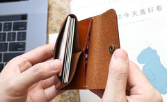 Leather Mens Front Pocket Wallet Small Wallet Card Wallet Change Wallets for Men - iwalletsmen