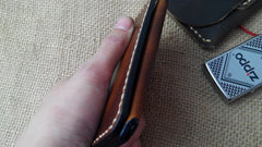 Vintage Leather Mens Slim Front Pocket Bifold Small Wallets Card Wallet for Men - iwalletsmen