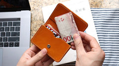 Cool Leather Mens Card Wallet Front Pocket Wallets Small Change Wallet for Men - iwalletsmen