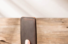 Vintage Leather Mens Card Holders Slim Front Pocket Wallet Card Wallets for Men - iwalletsmen