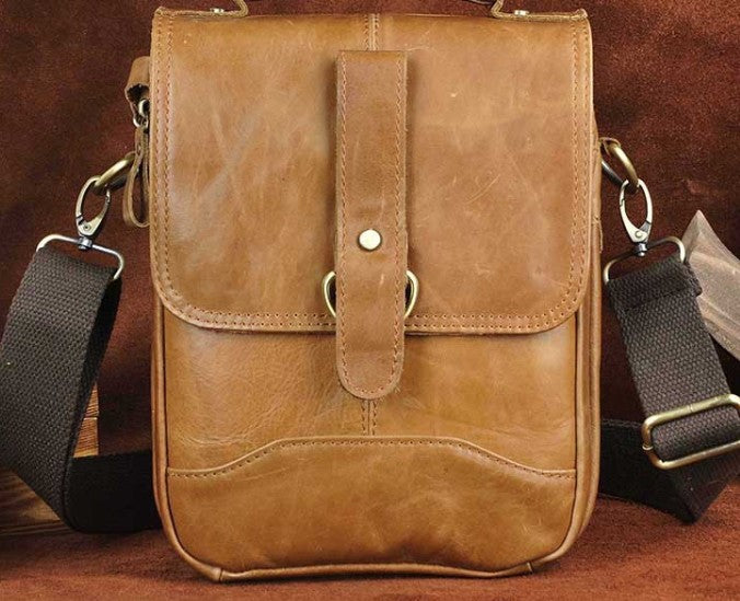 Fashion Black Leather Men's Small Barrel Side Bag Travel Bag Small Bla –  iwalletsmen