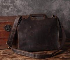 Genuine Leather Mens Cool Clutch Wristlet Bag Briefcase Work Bag Business Bag for men