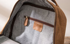 Brown Mens Leather Backpacks Travel Backpacks Laptop Backpack for men - iwalletsmen