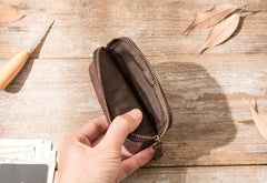 Leather Mens Coin Holders Slim Front Pocket Wallet Change Wallet for Men - iwalletsmen