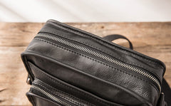 Cool Black Small Leather Mens Shoulder Bags Messengers Bag for Men - iwalletsmen