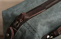 Large Canvas Green Mens Clutch Bag Zipper Wristlet Bag Phone Purse for Men - iwalletsmen