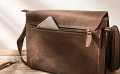 Cool Brown Vintage Leather Mens Messengers Bag Shoulder Bag for Men - iwalletsmen