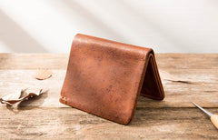 Handmade Leather Mens Small Wallets Bifold Vintage Slim billfold Wallet for Men - iwalletsmen