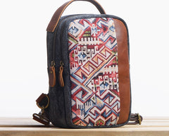 Folk Canvas Leather Mens Sling Bag Chest Bag One Shoulder Pack for men - iwalletsmen