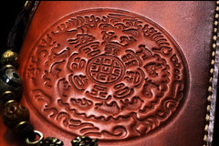 Handmade Leather Mens Tibetan Chain Biker Wallet Cool Leather Wallet Long Clutch Wallets for Men