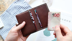 Leather Mens Small Card Wallets Front Pocket Wallet Cool Change Wallet for Men - iwalletsmen