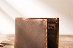 Vintage Leather Mens Small Wallets Bifold Slim billfold Wallet for Men - iwalletsmen