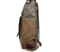 Waxed Canvas Leather Mens Travel Backpacks Canvas Backpack Canvas School Backpack for Men - iwalletsmen