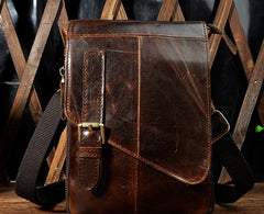Mens Leather Small Side Bags COURIER BAG Waist Pouch Holster Belt Case Belt Pouch for Men - iwalletsmen