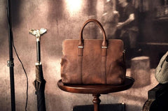 Genuine Leather Mens Cool Messenger Bag Briefcase Work Bag Business Bag for men