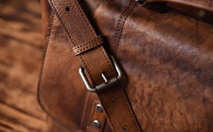 Handmade Leather Mens Cool Messenger Bag Briefcase Work Bag Business Bag for men