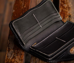 Handmade Leather Carp Mens Chain Biker Wallet Cool Leather Wallet With Chain Wallets for Men