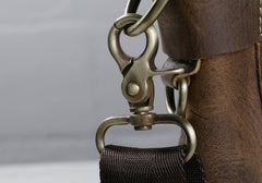 Cool Coffee Leather Mens Briefcases Work Bag Laptop Bag Business Bag for Men - iwalletsmen