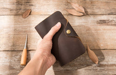Vintage Slim long Wallets Leather Mens Coffee Wallet Long Wallet for Men - iwalletsmen