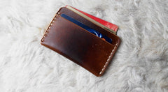 Handmade Leather Mens Slim Front Pocket Wallets Leather Card Wallet for Men - iwalletsmen