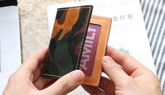 Cool Leather Mens Camouflage License Wallets Front Pocket Wallet Slim Card Wallet for Men - iwalletsmen