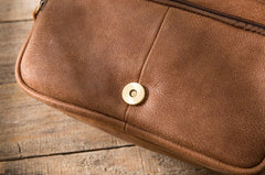 Cool Small Mens Leather Camel Bag Messenger Bags Shoulder Bags  for Men - iwalletsmen