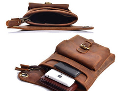 Cool Biker Leather Drop Leg Bag Mens Belt Pouch Waist Bag Shoulder Bag for Men - iwalletsmen