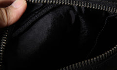Genuine Leather Mens Cool Small Messenger Bag Sling Bag Chest Bag Bike Bag Cycling Bag for men