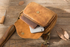 Leather Belt Pouch Phone Case Mens Waist Bag Shoulder Bag for Men - iwalletsmen