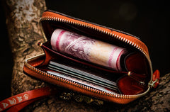 Handmade Leather Tibetan Mens billfold Wallet Cool Chain Wallet Biker Wallet for Men