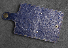 Handmade Leather Floral Mens Cool billfold Wallet Card Holder Small Card Slim Wallets for Men
