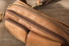 Vintage Leather Fanny Packs Mens Waist Bag Hip Pack Belt Bag for Men - iwalletsmen