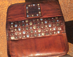Handmade Genuine Rock Punk Leather Mens Cool Long Wallet Wristlet Bifold Clutch Wallet for Men